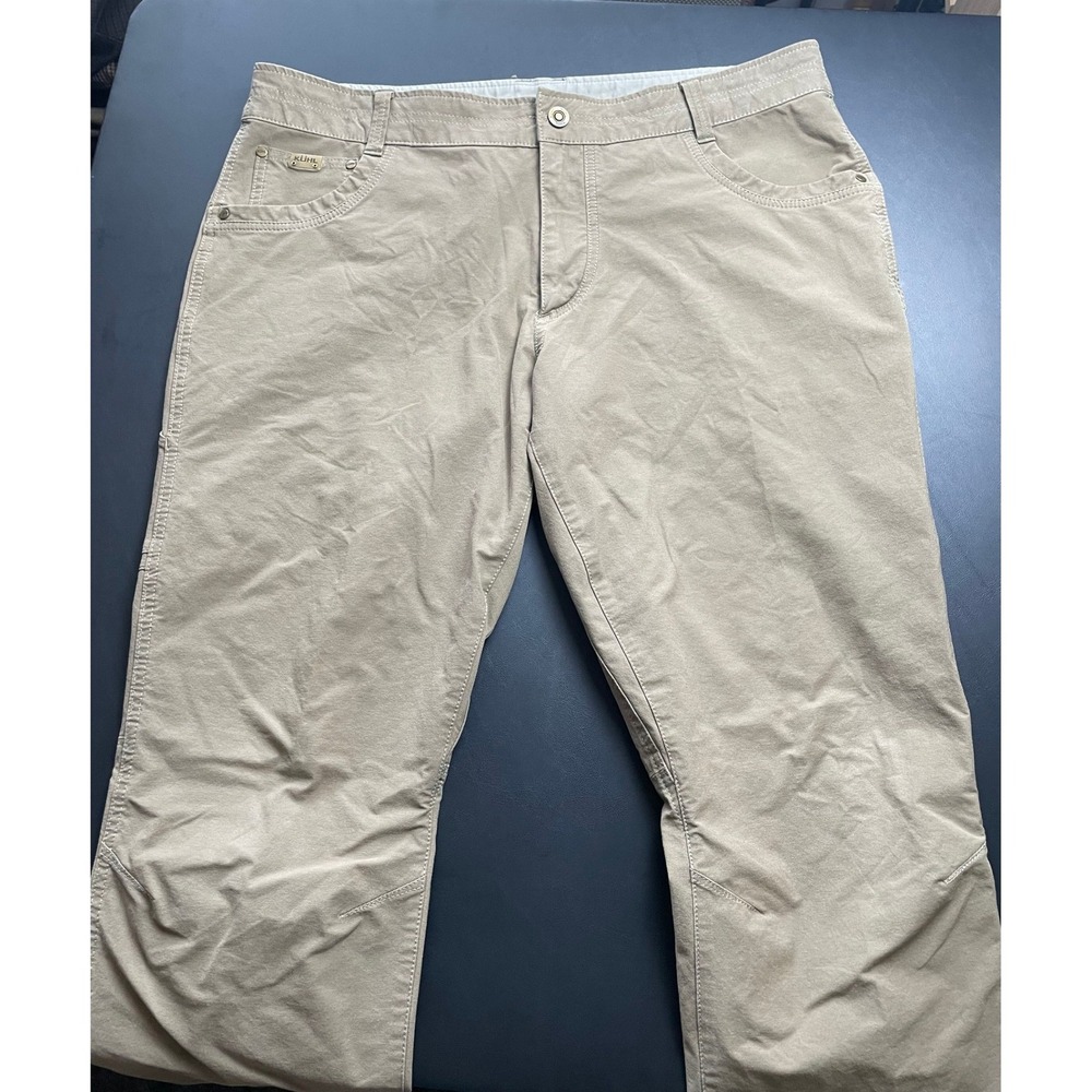 KUHL Resistor Jean Mens 36x30 Khaki Brown Stretch Articulated Hiking Pants